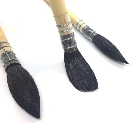 Image of Art Asia Synthetic Hair Mop Brush for Painting, Watercolor and Acrylic Paintbrush Set for Artists Paint Brush, Set of 4