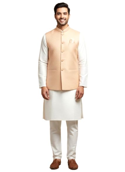 sanwara Men’s Orange Zari Nehru Jacket A Modern Expression of Heritage_M-picture-57