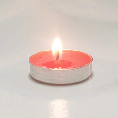 Zerira 50/Box Smokeless Scented Tea Light Candles, Pendulum Round Small Tea Candle For Family Decoration Holiday Party (Red) #TOP3
