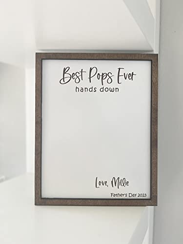 Best Dad Ever Hands Down Sign With Kid Handprint, Custom Fathers Day Fishing Wooden Plaque Home Decor, Fishing Papa Grandpa Gifts From Daughter, Son, Wife… #TOP4