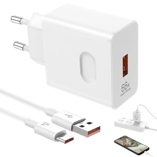 Caricabatterie rapido da 66 W Supercharge per Honor Huawei 200Lite 400 Magic7, caricatore rapido superricarica con USB C 1,5 m per Honor 90 70 X6/8b Pad X8a X9 Magic5/6 Pro
