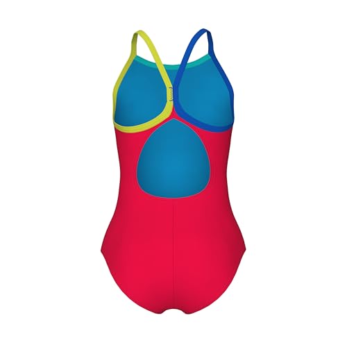 Image of Arena Girls' Feel Solid Light Drop Back Swimsuit Thin Straps Stretchy One Piece Kids Bathing Suit