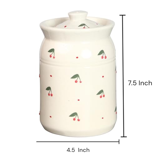 Image of Ceramic Storage Jar Set - 2 x 2 KG (2000 ml) - Martban Pickle Container - Kitchen Storage for Pickle, Chutneys and Sauces (Pack of 2) (Pink Litchi)