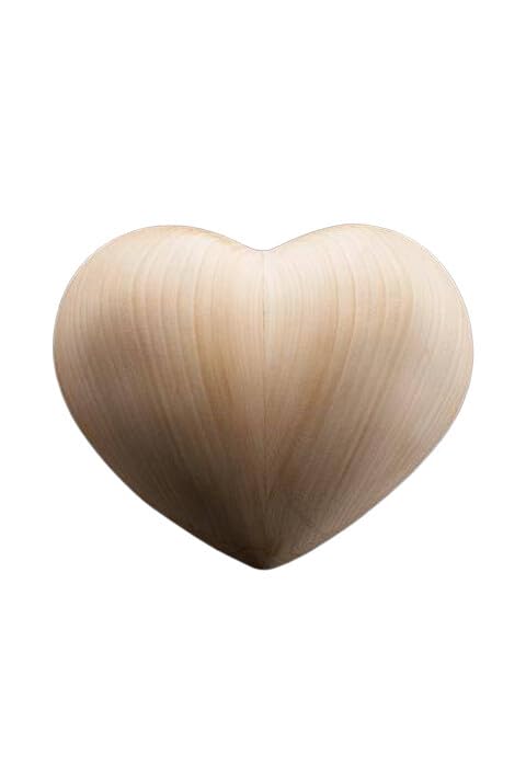 Mini-urne funéraire cœur en bois de cerisier naturel pour créer un coin de recueillement