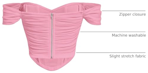 Image of Floerns Women's Off Shoulder Short Sleeve Asymmetrical Hem Ruched Corset Crop Top