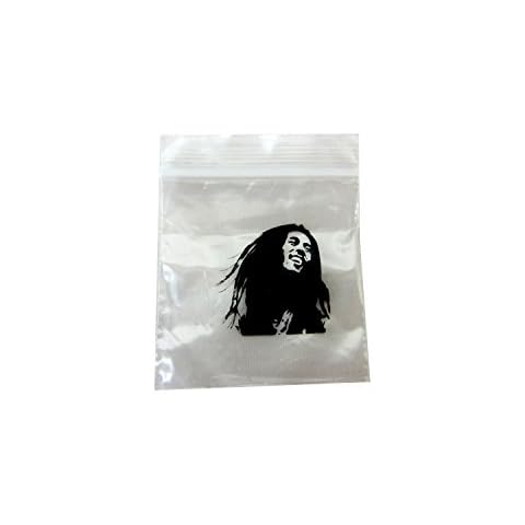 500/1000 Small Bob Marley Zip-seal Printed Clear Bag Resealable Polythene Baggies 50mm x 50mm (1000) Cover