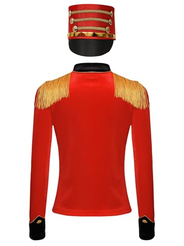 Girls Long Sleeve Zipper Front Velvet Jacket with Soldier Cap for Kids Carnival Marching Band2