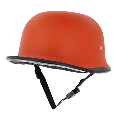 Image of Sage Square German Retro Style World War Inspire Half Helmet (Orange Matte) (Medium) (Non-Motorized)