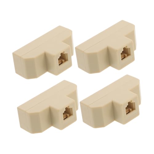 CIYODO Telephone Splitter Adapter 6p4c Landline Splitter 4-Port Phone Adapter Abs Material Easy Install