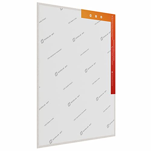 Image of Scholar Art Hobby Series 04 Oz (230 GSM) 100% Cotton Canvas Panel Board for Painting (White Blank Canvas Boards for Acrylic Paint, Oil Paint, Wet & Dry Media) | 10 inchx12 inch (25x30 cm), Pack of 12