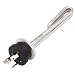 Dernord 120V 1500W Tri-clamp Foldback Heating Element Stainless Steel Immersion Water Heater with 3-Wire Electrical Locking Plug (1.5 Inch Tri clamp)