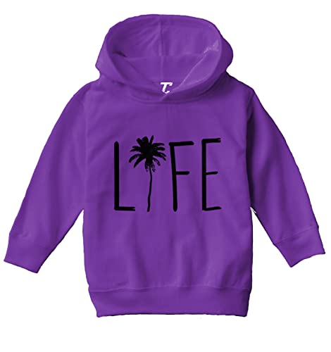 Life With Palm Tree - Stylish Tropical Toddler/Youth Fleece Hoodie
