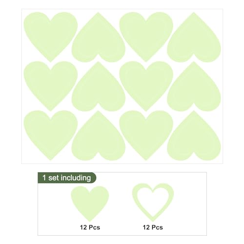 Set de stickers decorativos en forma de corazón que brillan en la oscuridad miniatura 3