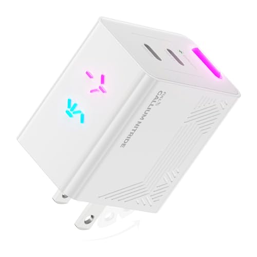 Image of 45W GaN Charger, Up to 48% Faster Two-Device Charging, Sustained 45W Dual USB-C Output, Foldable Plug with 360 RGB Status Light & One-Tap Control, for MacBook Air, iPhone 17 /16 /15, iPad