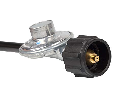 Camplux Low Pressure Propane LPG Tanks Gas Regulator Kit with 5 Feet QCC1 Hose CSA Certificatedï¼Å’BTU 80,000 Max, 3/8" Female Flare Nut