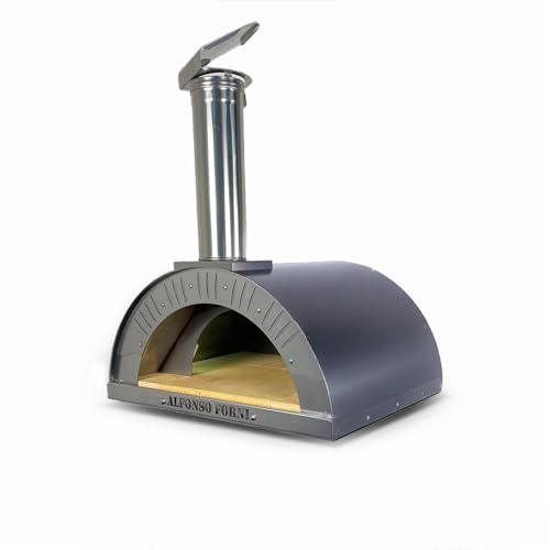 Forno Pizza Da Esterno A Legna - Alfonso 2 Pizze - Per Pizza, Pane, Focaccia, Camera Di Cottura In Mattoni Refrattari Biscotto 3 cm, Acciaio Inox, 500 Gradi, Coibentato Skamotec - MADE IN ITALY