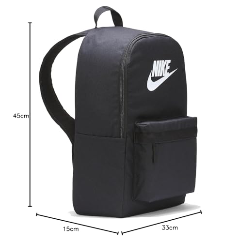 Nike, Heritage, Rucksack, Schwarz/Schwarz/Weiß, 25Lt, Unisex Erwachsener