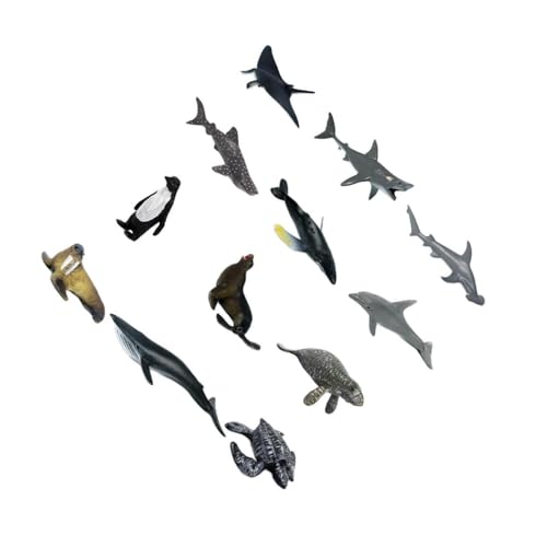mophrati Paquete de 12 Minifiguras realistas de Animales de PVC con Detalles artesanales. Figuras en Miniatura de Animales Marinos realistas. Juguete