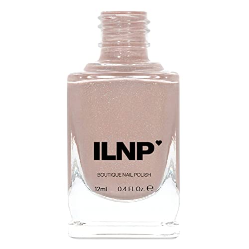 Image of ILNP Overcoat - Creamy Beige Neutral Nude Nail Polish, Subtle Holographic, Chip Resistant, 7-Free, Non-Toxic, Vegan, Cruelty Free, 12ml