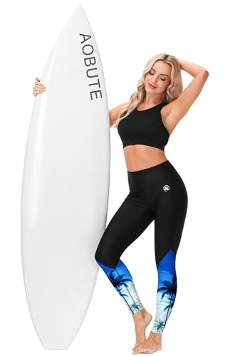 Image of AOBUTE Women Swim Pants UPF 50+ Rash Guard Pants High Waisted Swimming Leggings