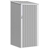 vidaXL Gerätehaus ohne Boden Geräteschuppen Garten Schuppen Gartenhaus Gartenschrank Geräteschrank Grau 87x98x159cm Verzinkter Stahl