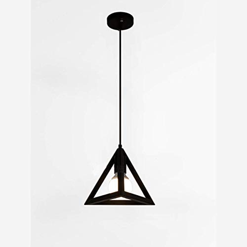 Suspension industrielle vintage fer triangulaire l'élégance du lustre noir mat