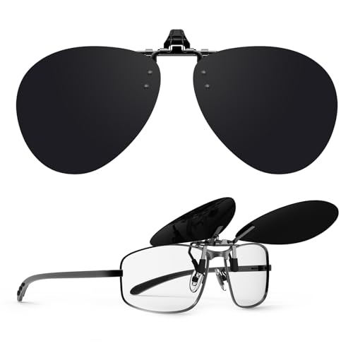 Goiteia Polarized Flip up Clip on Sunglasses over Prescription Glasses for Fashion Men Women