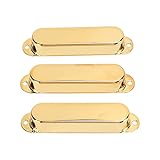 Cubierta de pastilla de bobina única para guitarras eléctricas, cubierta duradera para pastilla de guitarra, diseño estándar, cobre, fácil instalación, rebajador de ruido DIY: (dorado)
