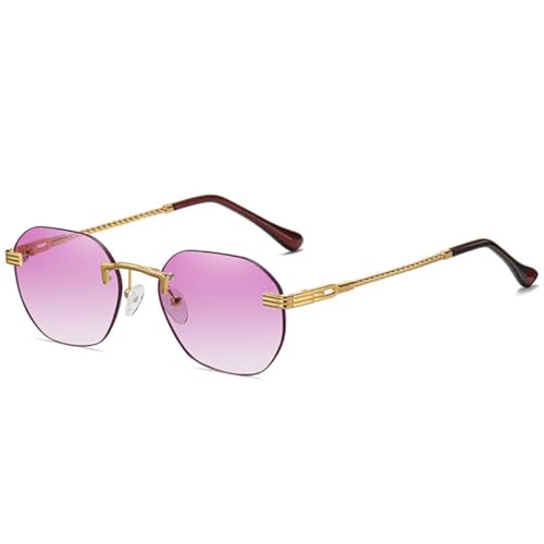 Lunettes de soleil sans monture vintage avec verres dégradés géométriques