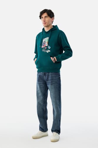 Image of SNITCH Men Jeans for Street Wear | Baggy Fit Washed Pattern Wide-Leg Style | 100% Cotton Non-Stretchable Denim Weave for Ultimate Comfort & Casual Outings