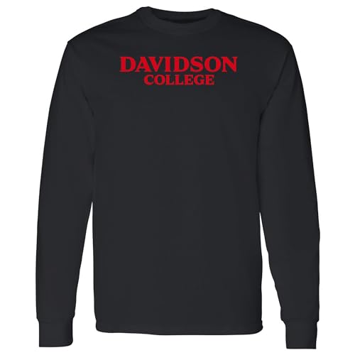 UGP Campus Apparel AL01 Davidson Wildcats Basic Block Long Sleeve T Shirt - Small - Black