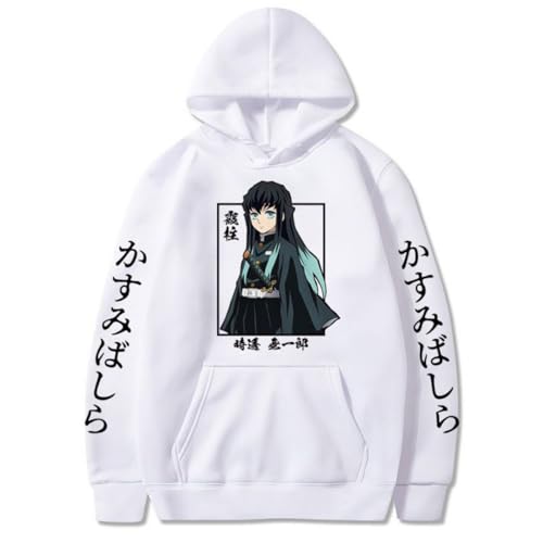BUIWOT Funny Hoodie Women Hoodies Oversized Sweatshirt Harajuku Anime Muichiro Tokito Printed Hooded Pullover XS-3XL-White||l BUIWOT Funny Hoodie Women Hoodies Oversized Sweatshirt Harajuku Anime Muichiro Tokito Printed Hooded Pullover XS-3XL-White||l