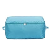 Einfarbiger Oxford-Stoff-Aufbewahrungsbeutel mit großer Kapazität, faltbar, Kleidung, Steppschuhe, Schuttsortierung, staubdichter Beutel, beweglicher Packsack, Seeblau, XL, ca. 65 x 38 x 26 cm