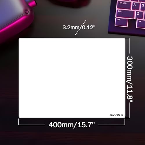Image of Hard Gaming Mouse Pad, Professional Esport Tempered Glass Mouse Mat Ultra-Smooth Micro-Etched Surface for Top Speed and Control, Non-Slip Mousepad, Dirt & Scratch Resistant (White, 300mm*400mm)