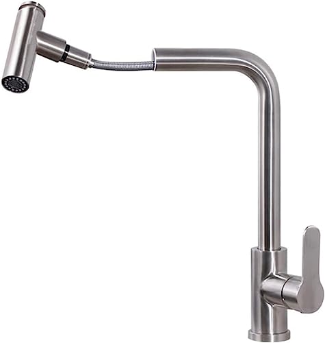 Grifos de cocina con spray extensible fregadero giratorio telescópico agua caliente y fría