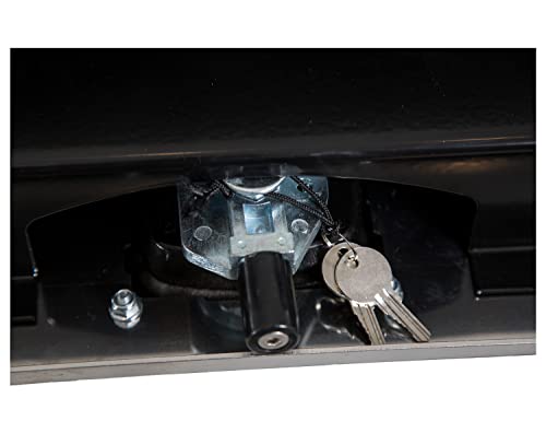 Image of Buyers Products 1702725 Black Steel Underbody Truck Box With Silver Polished Stainless Steel Door, 18 x 18 x 72 Inch, Made In The USA, Truck Tool Box Organizer With Storage, Job Box For Work Truck