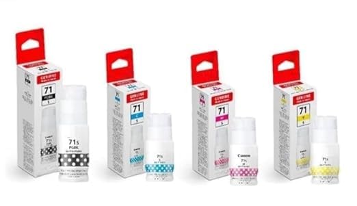 STANDARD PRINT INFOTECH 71 S B/C/M/Y Ink Bottle (Set of 4) Compatible with Canon Printer