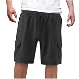 Black Thin Hawaiian Pleated Paperbag Tropical Straight Leg Plain Wild Cargo Beach Brunch for Mens Fall Summer Faux Linen Shorts Man 2026 Clothing Fashion L