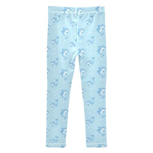 Girls Leggings Soft Toddler Ankle Length Bottoms Dolphin Kids Dance Yoga Pants 4-10 Years2