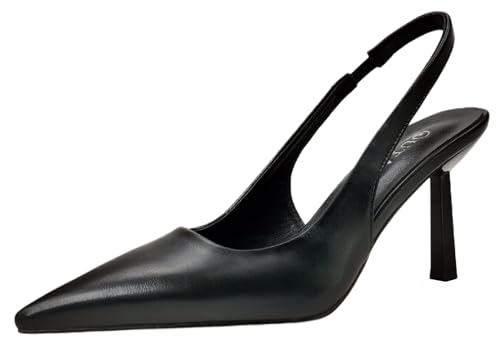 Women's Slingback Closed Pointed Toe Slip-on Kitten High Heel Casual Sexy Sandals Party Dress Pump Black Pink Shoes