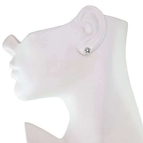 Premium Sterling Silver Ball Stud Earrings with 5mm Backings (8mm)