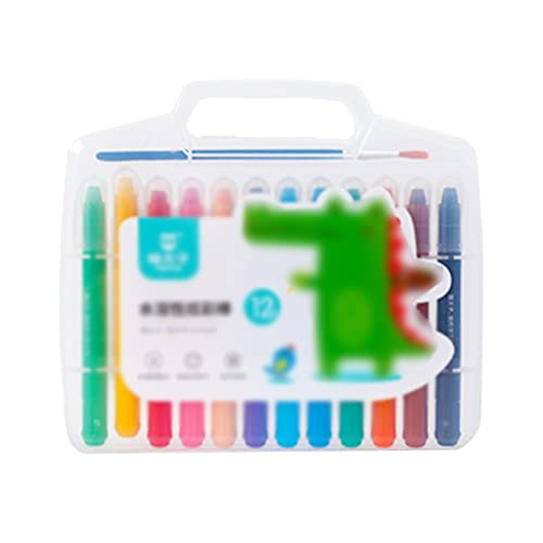 ASFD Drawing pens Children's Brush Colorful Stick Water-Soluble Rotating Oil Painting Stick Primary School Students Washable Crayon Colour pens