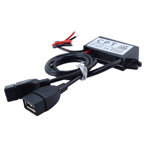 Riven Convertidor de voltaje de 12 V a 5 V CC-CC 3 A 15 W, regulador de voltaje, convertidor reductor de 8-20 V con conectores USB duales