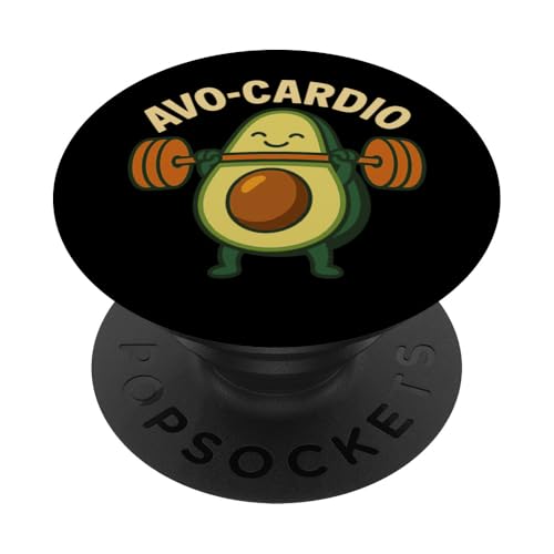 AVO Cardio Aguacate Entrenamiento Divertido Juego de Palabra de Gimnasio PopSockets PopGrip Adhesivo