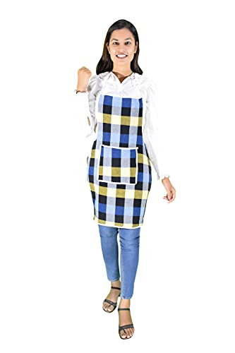 GLUN Waterproof Cotton Kitchen Apron With Front Pocket (Color May Vary) (Mix)(1 Pcs) For Rs. 68 @ 77 %