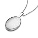 Medaillon aufklappbar mit Kette Silber 925 Medaillon zum Öffnen für Bilder inkl. Etui mit Foto Fotos Damen Medallion Anhänger Echt Silber Oval Kettenanhänger Schmuck Halskette Amulett befüllbar