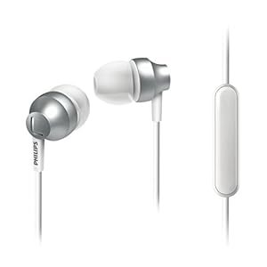Philips SHE3855SL/00 In-ear hoofdtelefoon met microfoon (hoogwaardig design, versterkte kabel, rijke bas) zilver