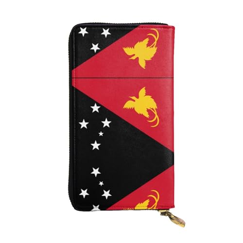 HerYng Flag of Papua New Guinea Long Zip Clutch Wallet - Unisex Phone Case with Credit Card Slots, Coin Compartment, Cash Slot