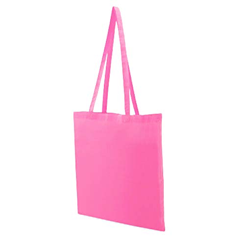 My Custom Style Cabas en Coton Sac 140gr/mq Rose 38x42cm poignées 70cm
