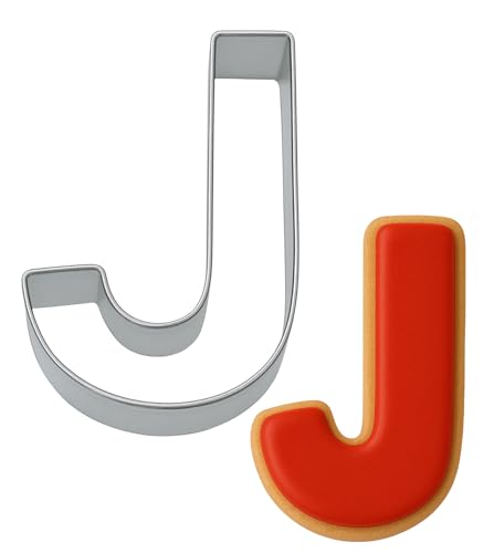 Alphabet Cookie Cutter Set β 3 Inch Tin-Plated Steel Letters AβZ β Individual Letter Cookie Cutters for Baking, Fondant, Crafts & Classroom Fun - Made in the USA (Letter J)